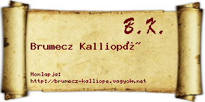 Brumecz Kalliopé névjegykártya